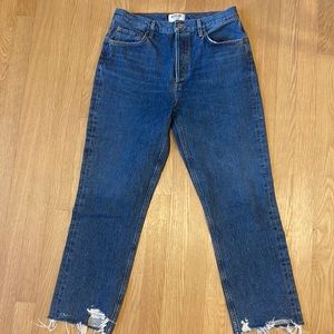 Agolde button fly Cropped distressed hem Jeans
